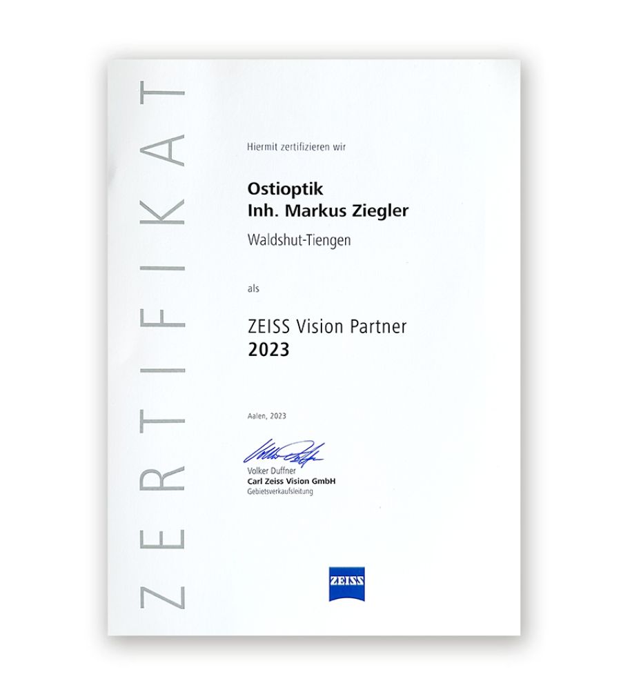 Zeiss Zertifikat 2023