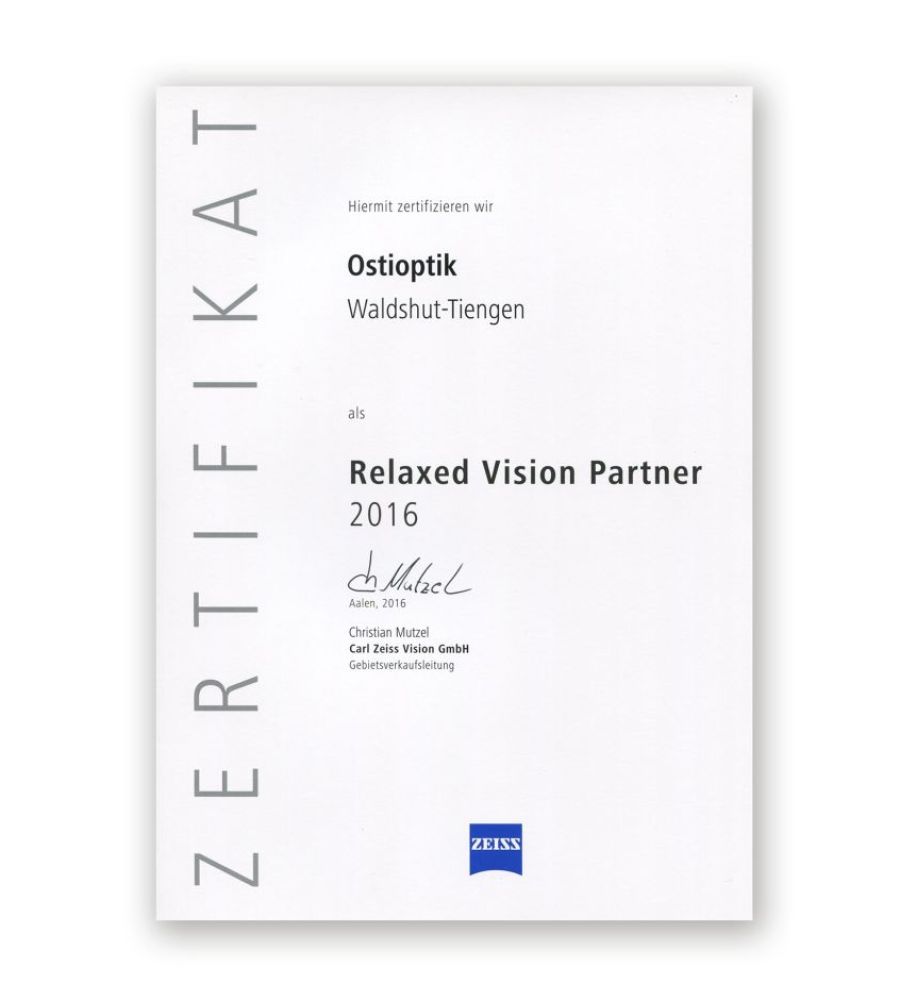 Zeiss Zertifikat