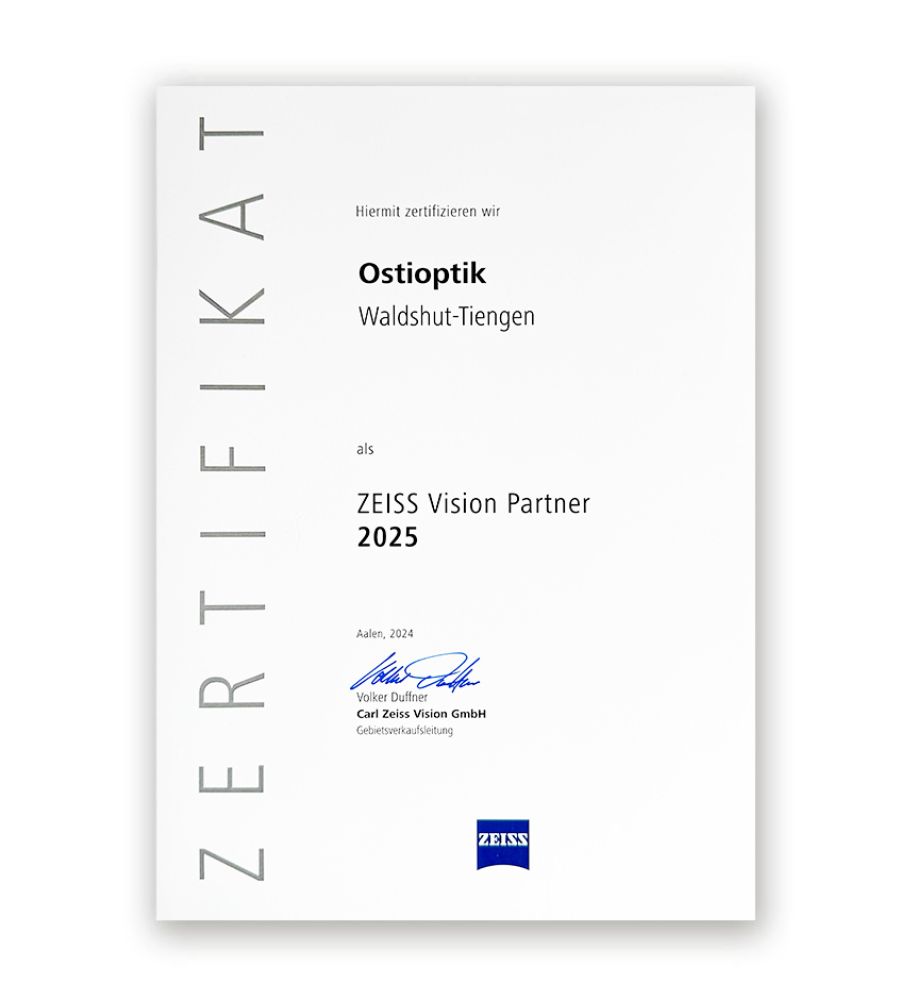 Ostioptik Zeiss Zertifikat 2025